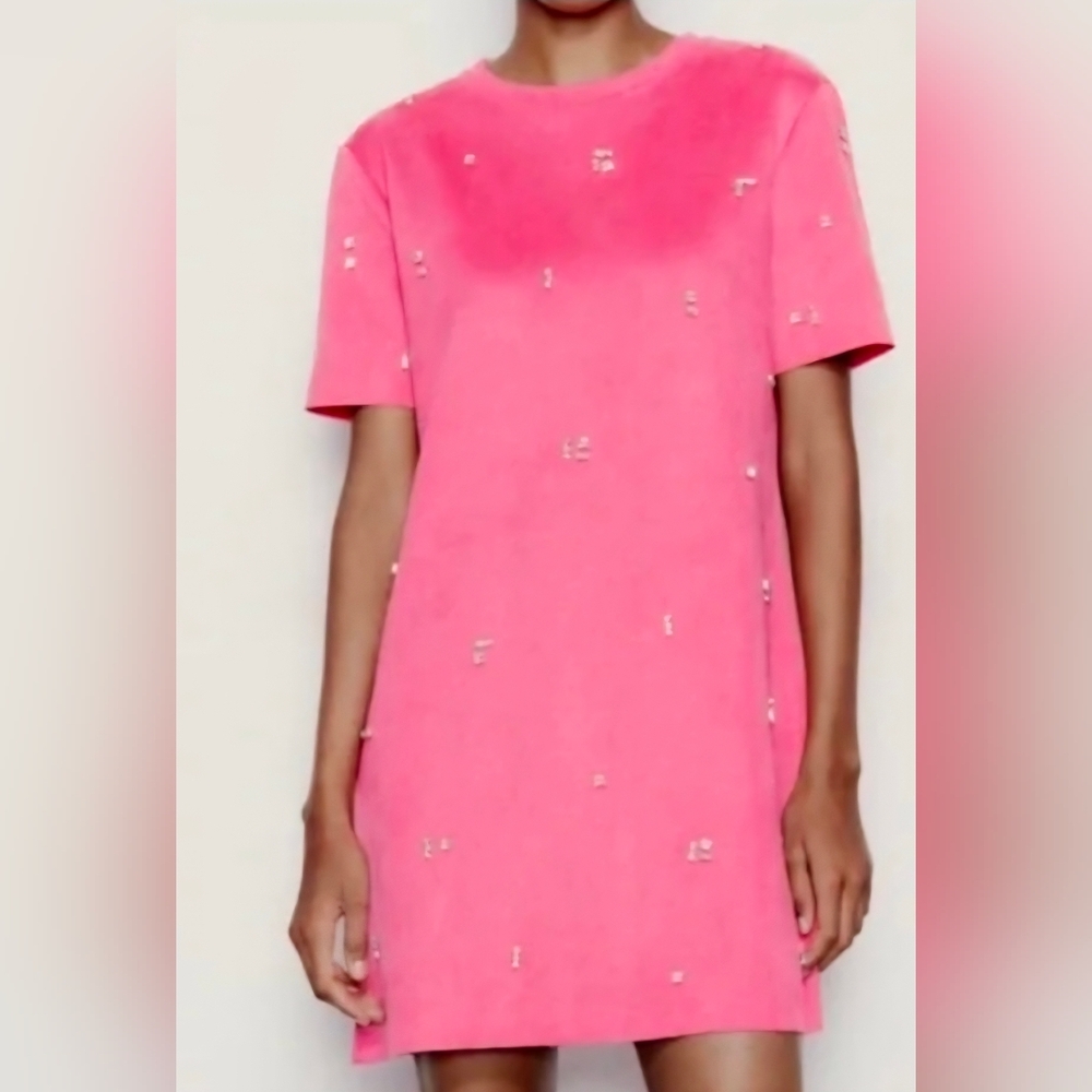 Zara Pink Dress with Embellishments